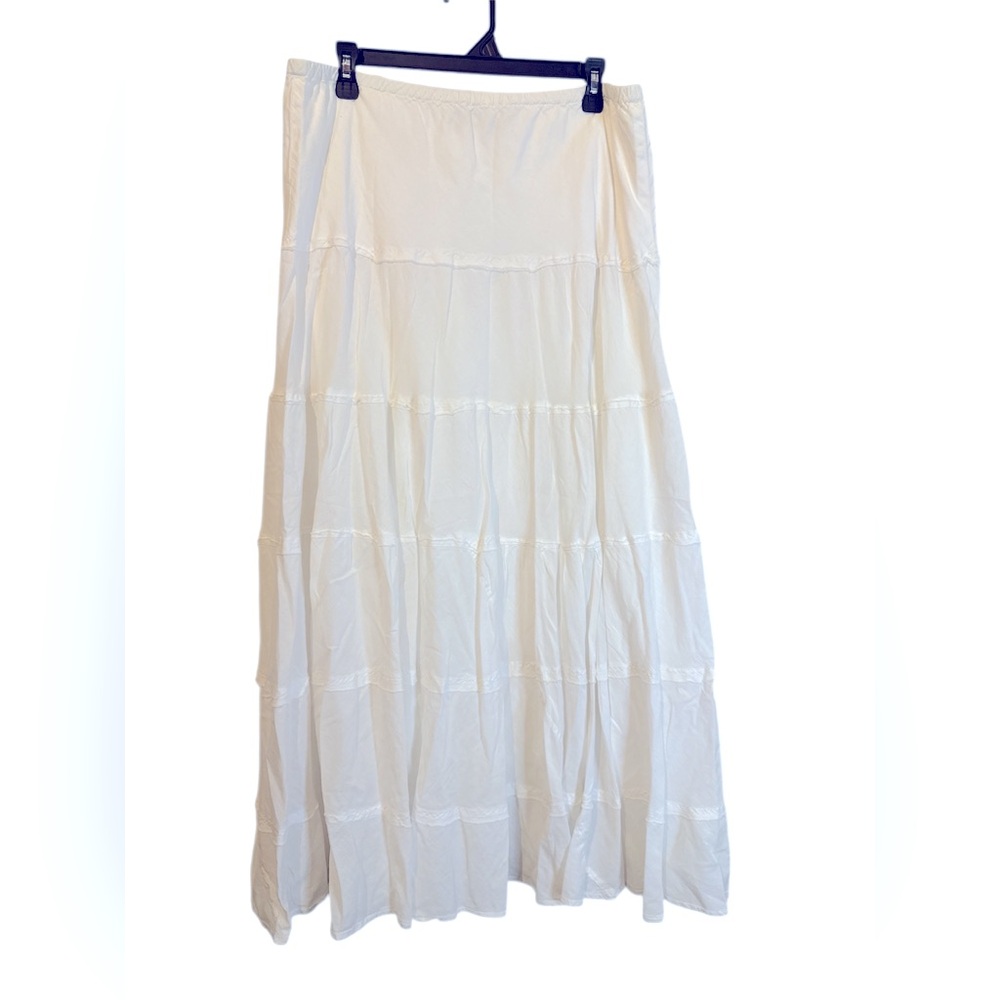 Mountain Lake Cream Tiered Maxi Skirt Casual